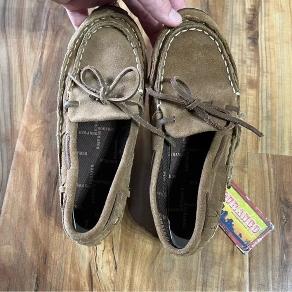 NEW LIL' DURANGO Little Kid Sz 3 Santa Fe Moccasin Loafer‎ Shoe Brown Suede